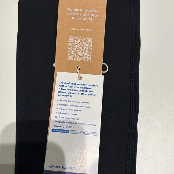 Janji Aurora Fleece Tight Insulated Leggings Black Winter Run Small - Picture 6 of 10